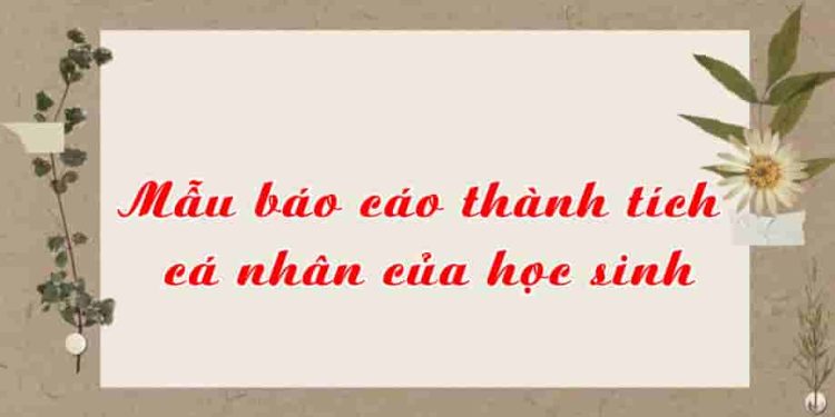 Mẫu báo cáo thành tích cá nhân của học sinh