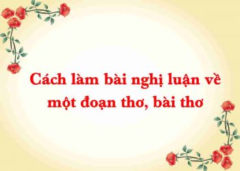 Cách làm bài nghị luận về một đoạn thơ, bài thơ